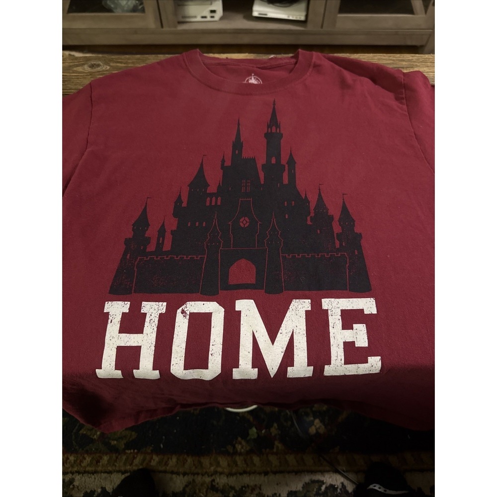 Medium Disney t shirt red Cinderella castle. D23 event exclusive shirt.